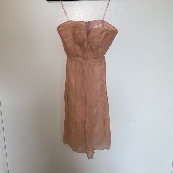 J Crew Nadia Strapless Silk Dress - Pink, Sz 2 - Picture 2 of 5